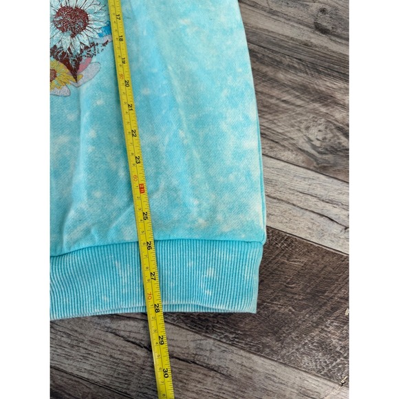 Self Esteem Free Spirit Sweatshirt L Tigers Sunflowers Tie Dye Boho Graphic Blue - Picture 5 of 7